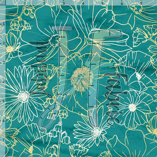 Teal & Golden Floral