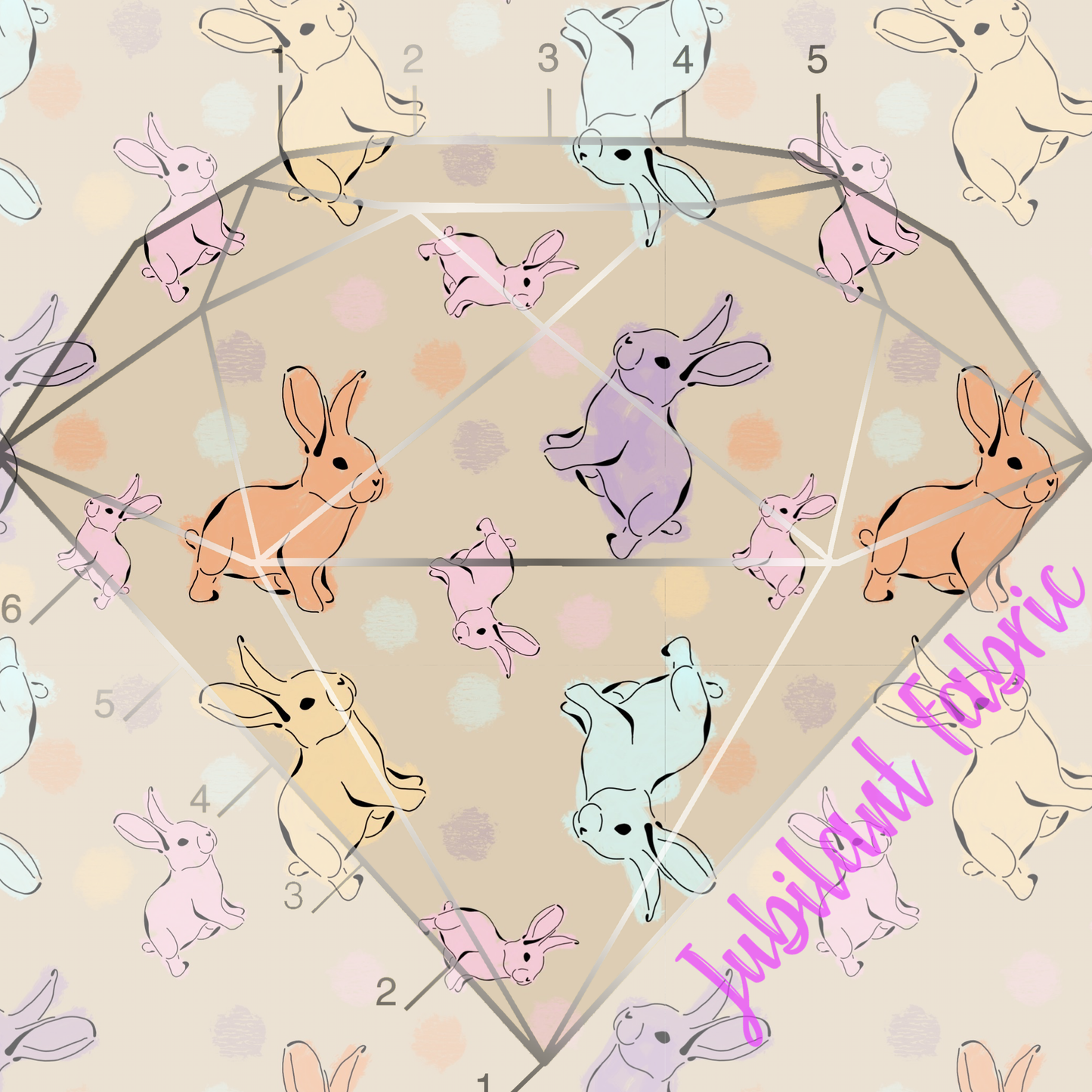 Muted Colorful Bunny