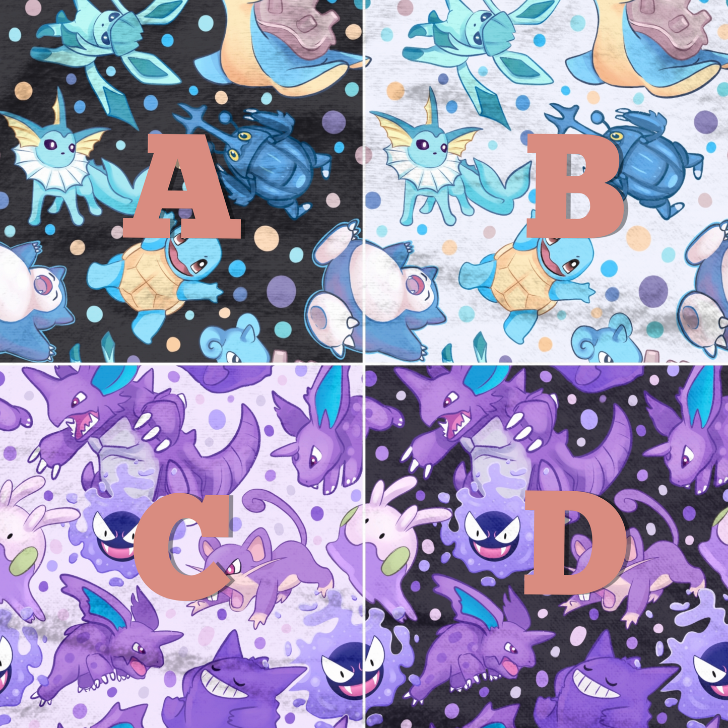 Purple and Blue Poké Characters