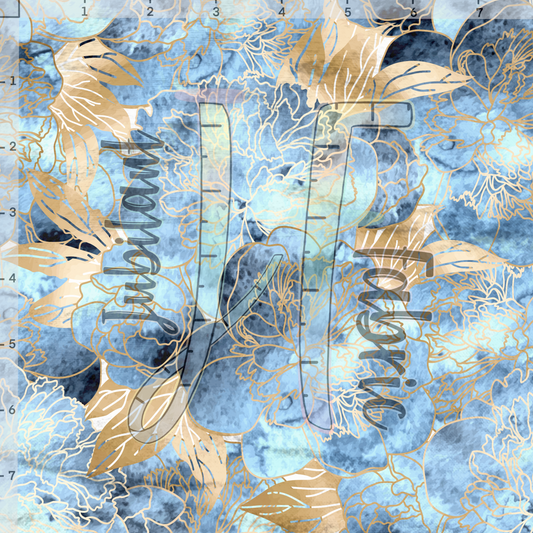 Golden Blue Floral