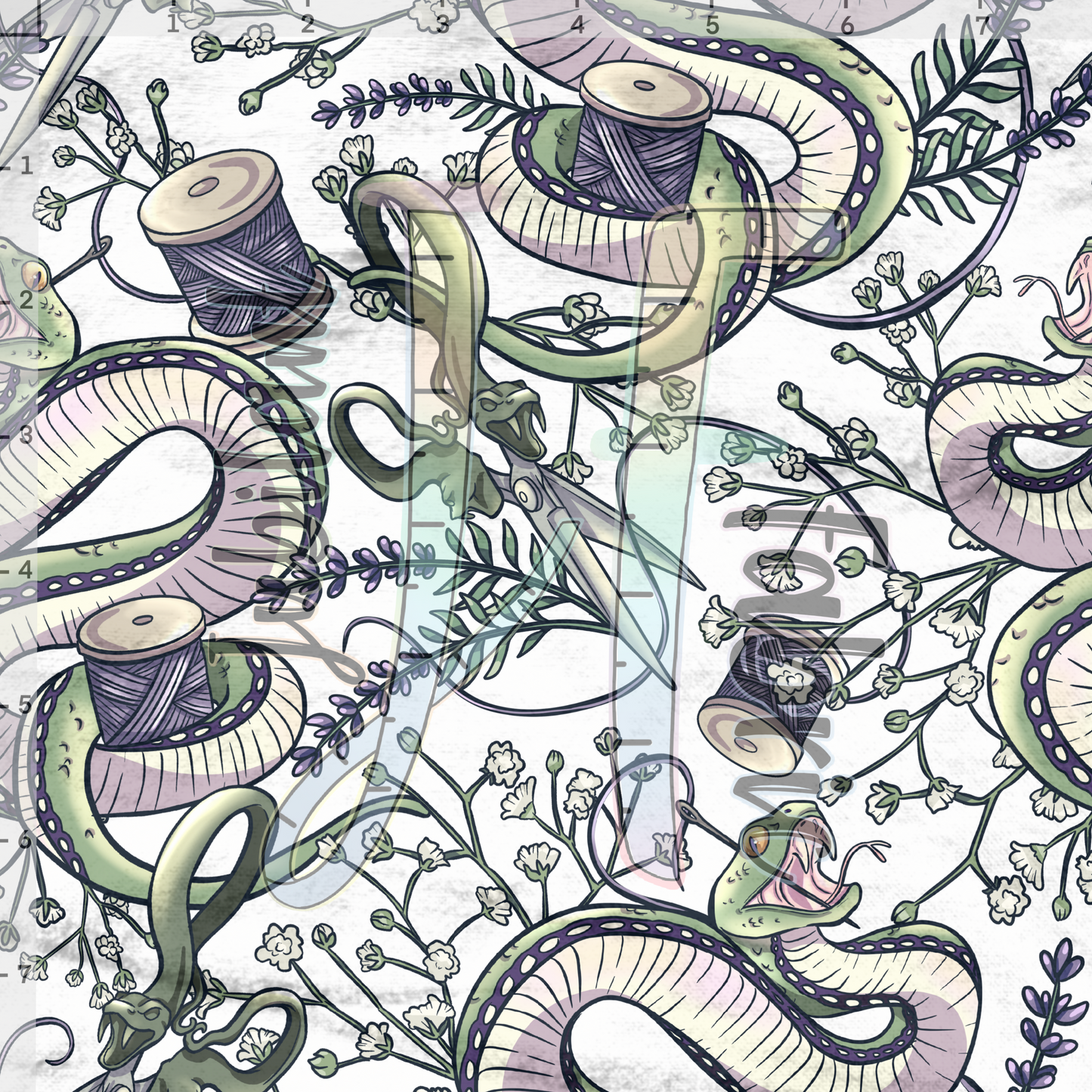 Snake Sewing (white/clear)
