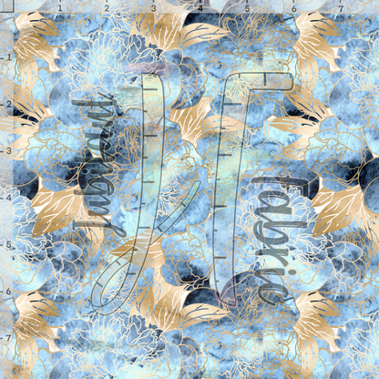 Golden Blue Floral