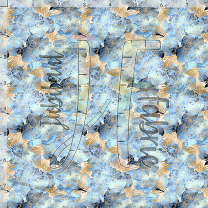 Golden Blue Floral