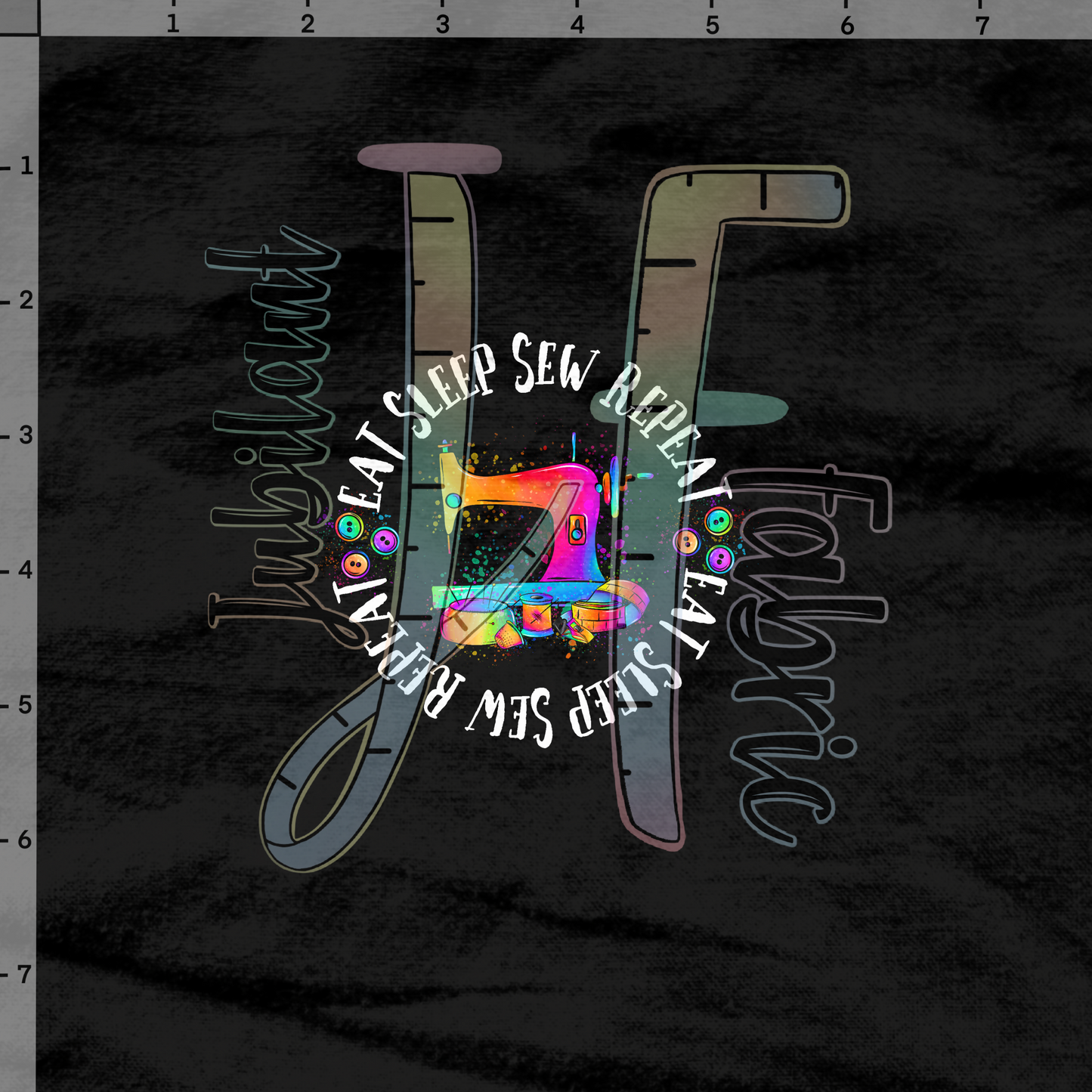 Eat, Sleep, Sew Panel [neon sewing]