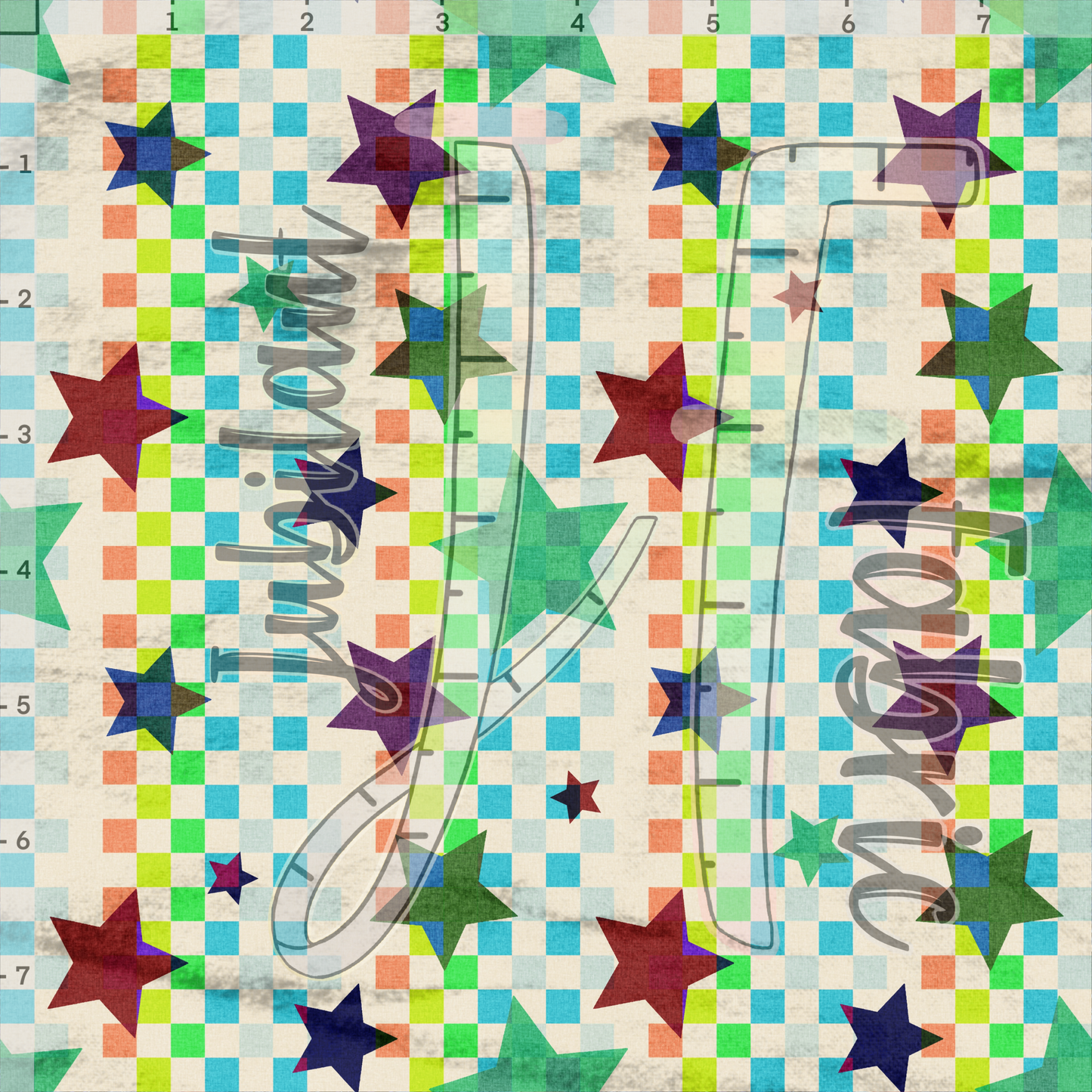Tan Checkered Stars